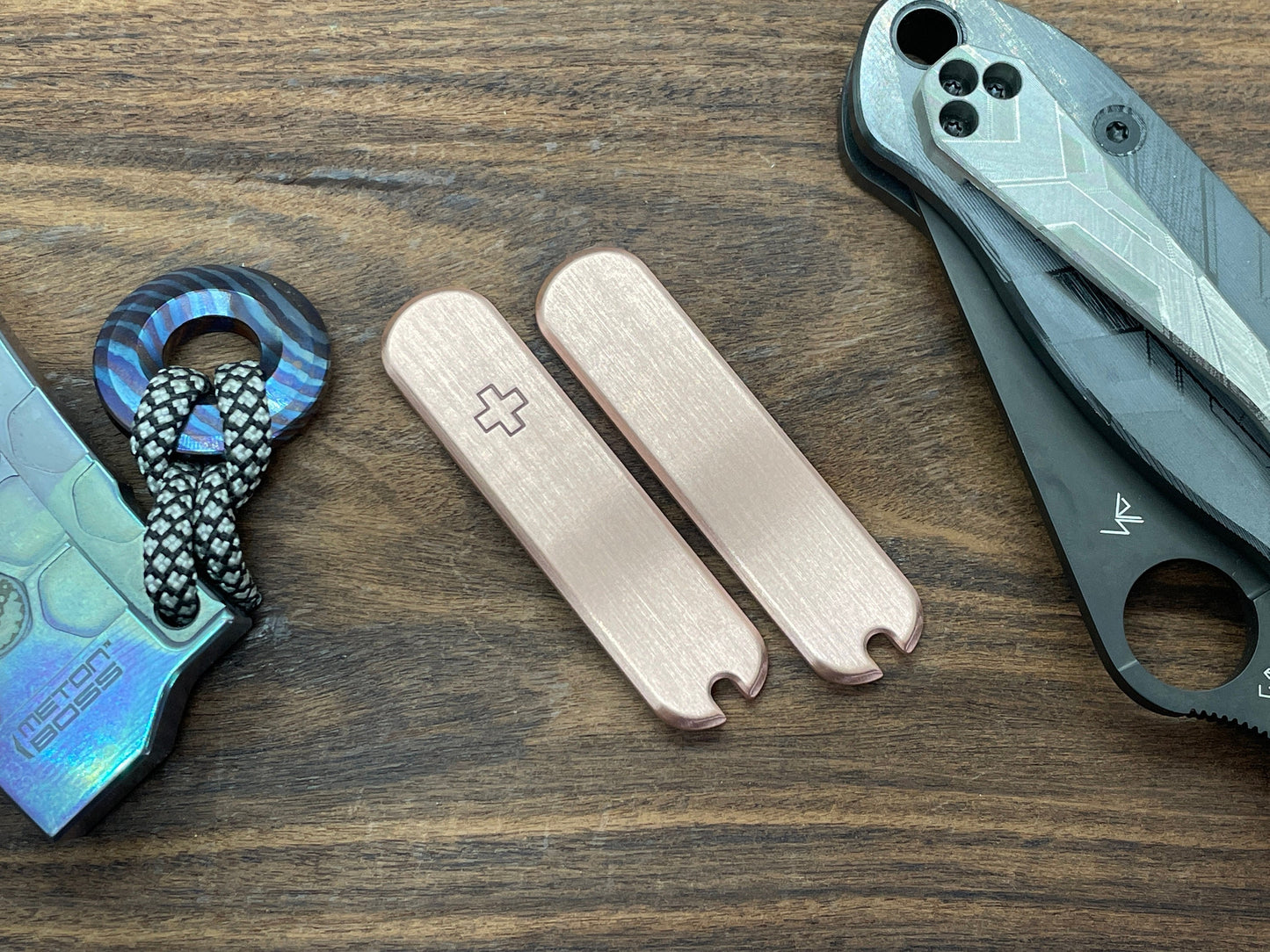 58mm Logo + engraved Copper Scales for Swiss Army SAK