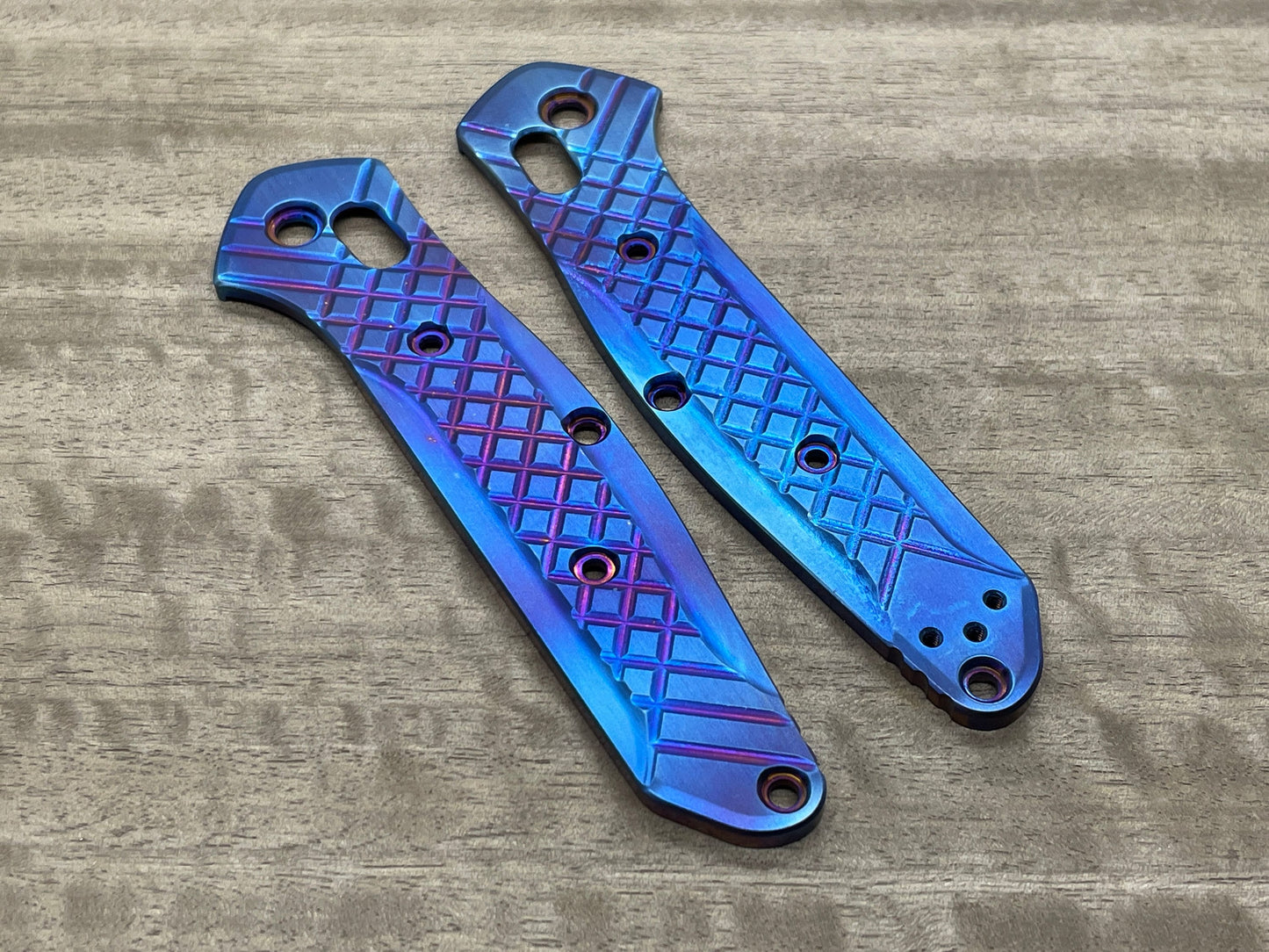 Flamed FRAG milled Titanium Scales for Benchmade 940 Osborne