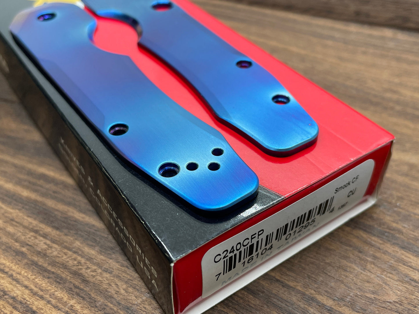 FLAMED Titanium Scales for Spyderco SMOCK