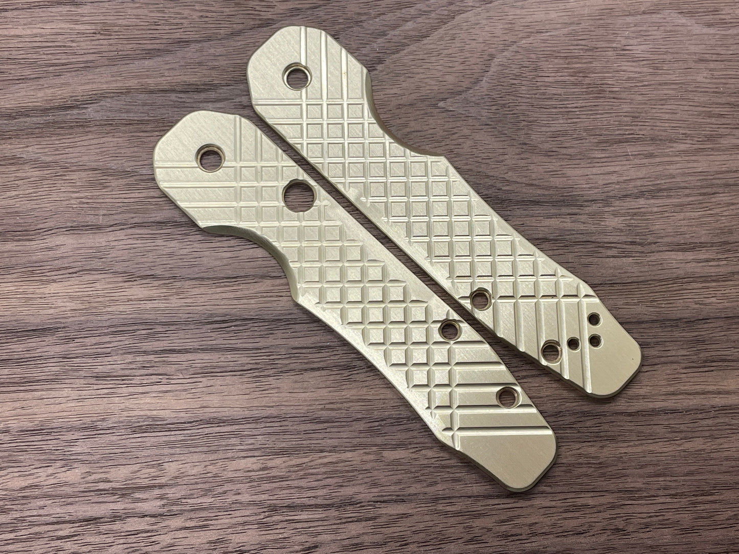 Brass FRAG milled Scales for Spyderco SMOCK