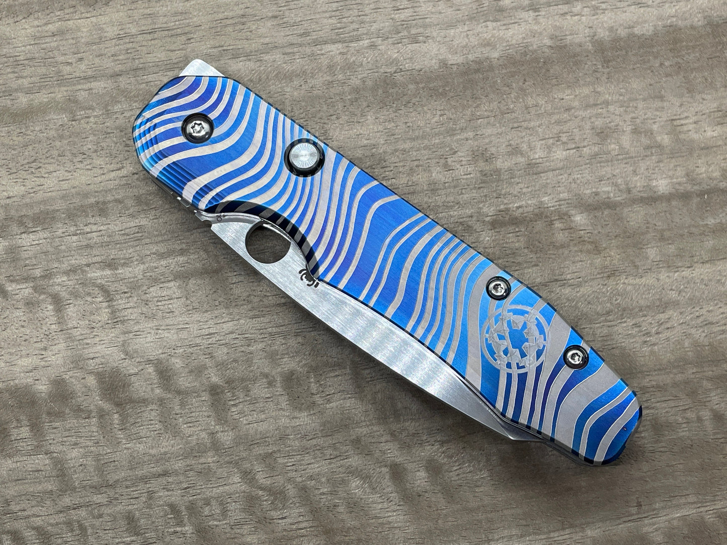 Flamed BESKAR Mandalorian Titanium Scales for Spyderco SMOCK