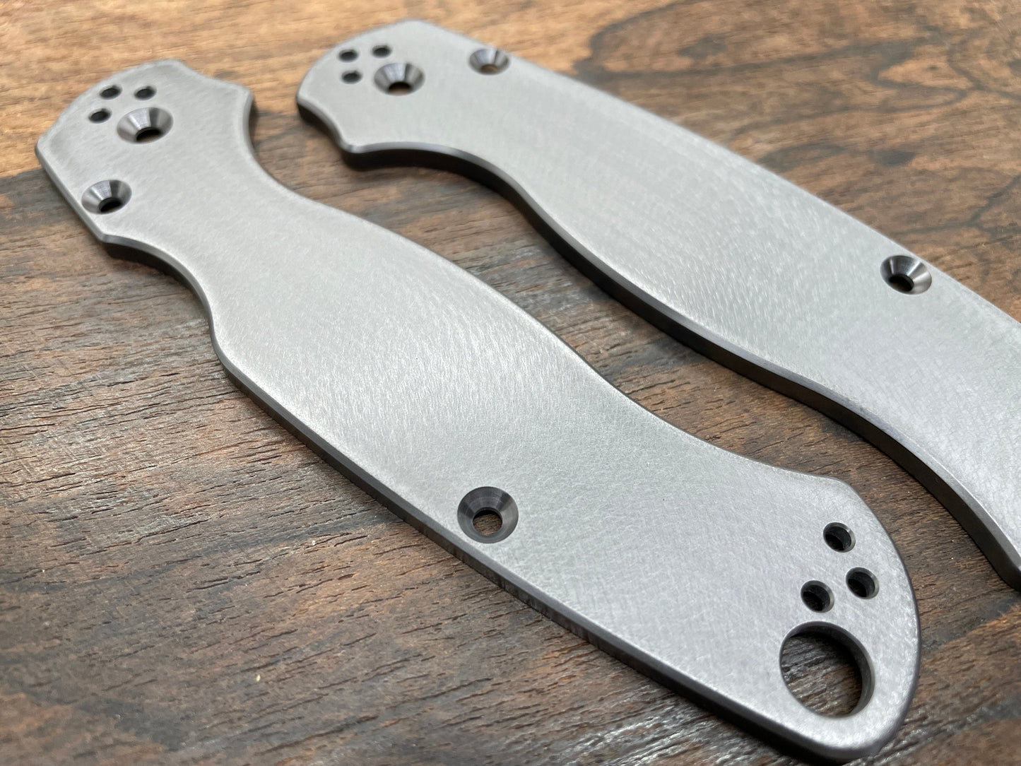 Deep Brushed black Zirconium scales for Spyderco Paramilitary 2 PM2