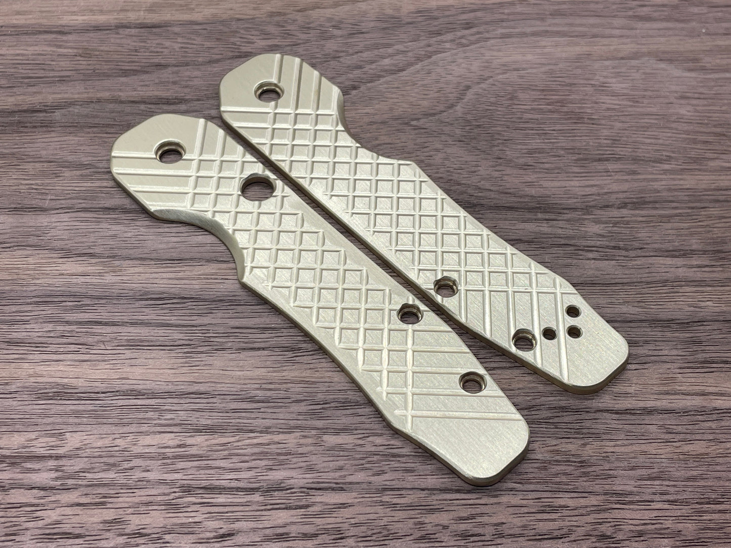 Brass FRAG milled Scales for Spyderco SMOCK