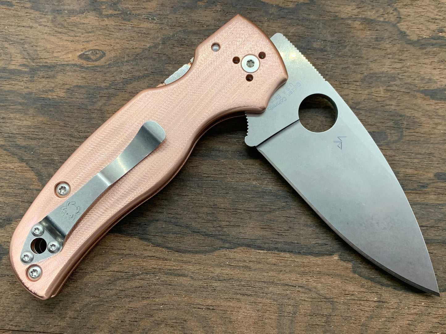Deep Brushed Copper Scales for SHAMAN Spyderco