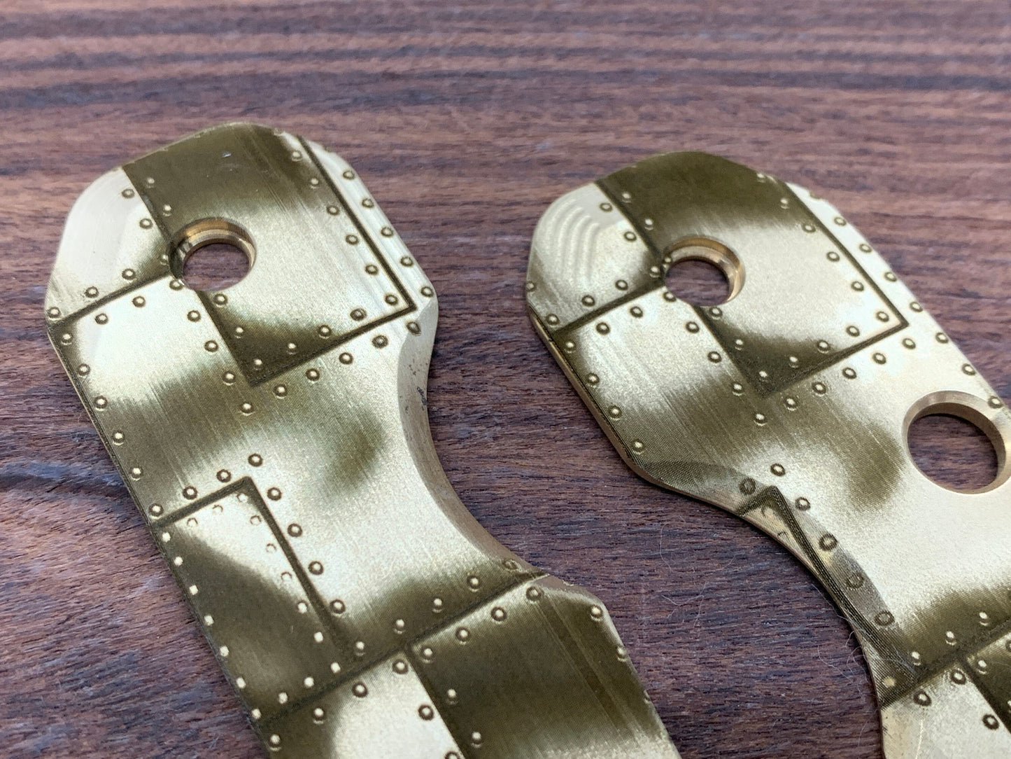 RIVETED AIRPLANE Brass Scales for Spyderco SMOCK