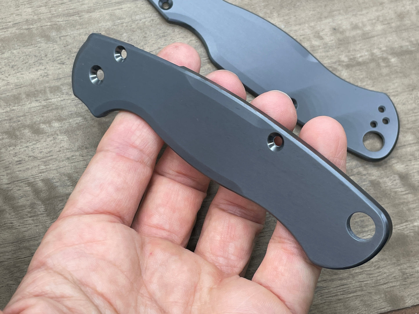 Brushed black Zirconium scales for Spyderco Paramilitary 2 PM2