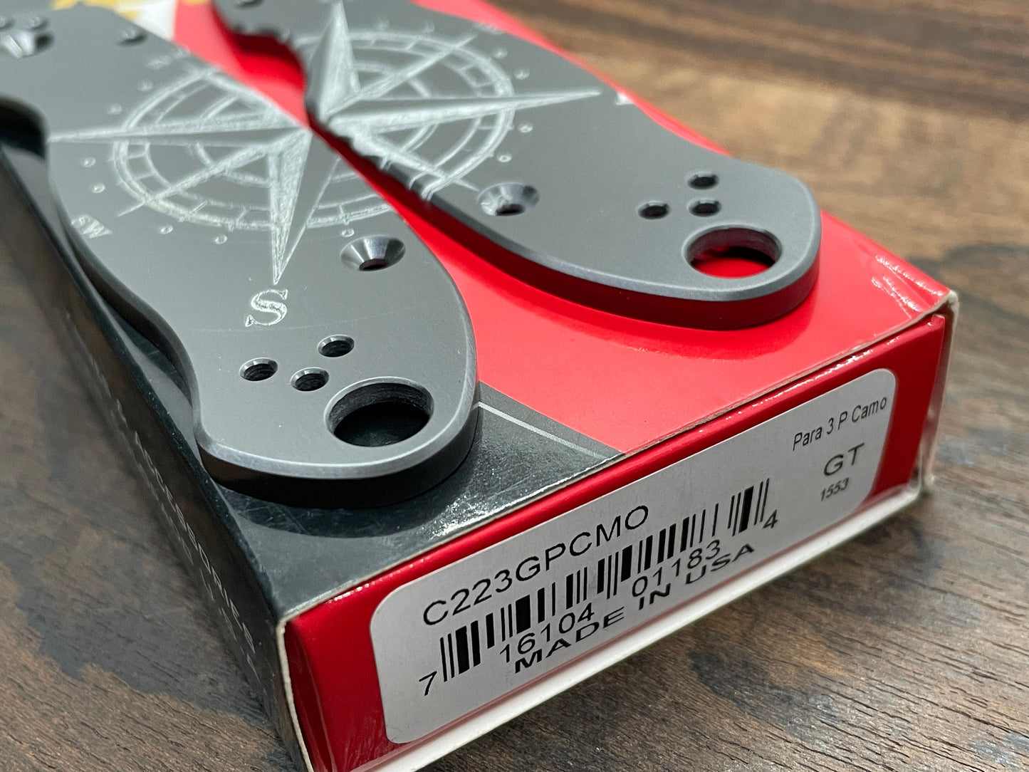 COMPASS engraved Zirconium Scales for Spyderco Para 3