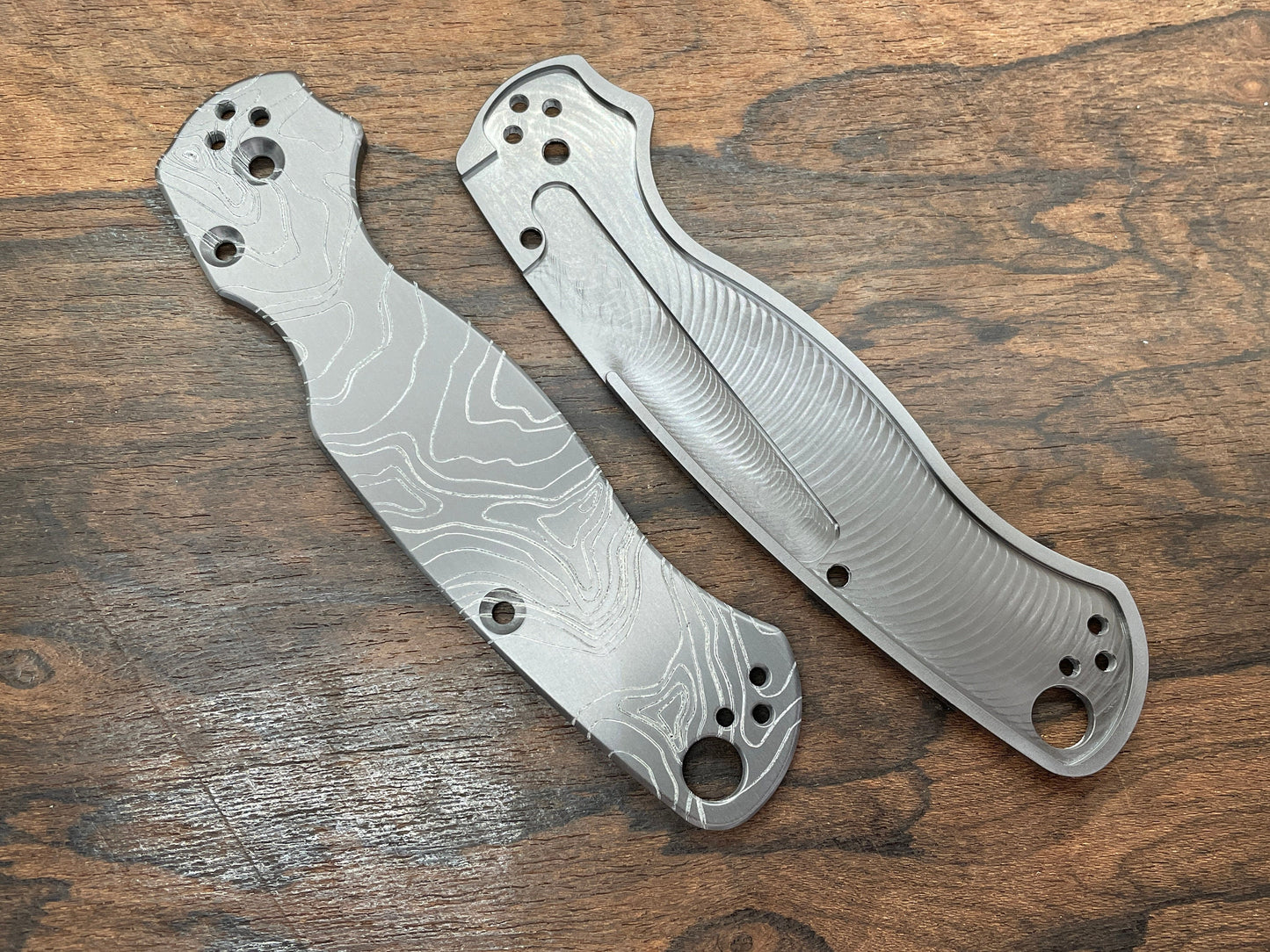 TOPO Engraved black Zirconium scales for Spyderco Paramilitary 2 PM2