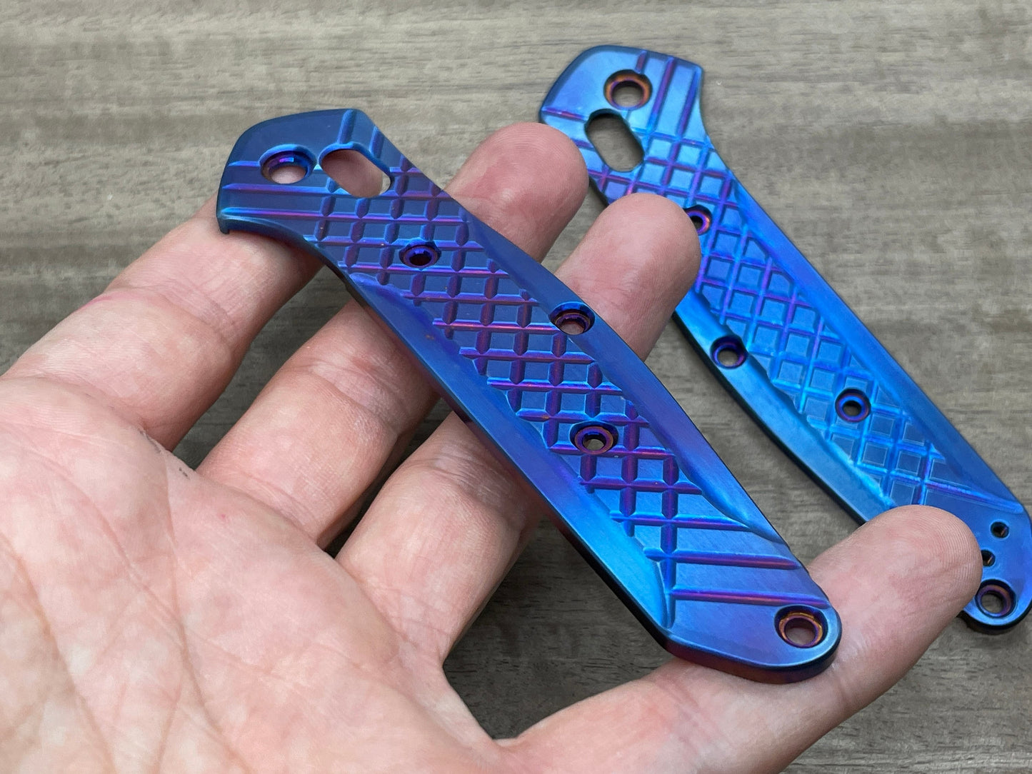 Flamed FRAG milled Titanium Scales for Benchmade 940 Osborne