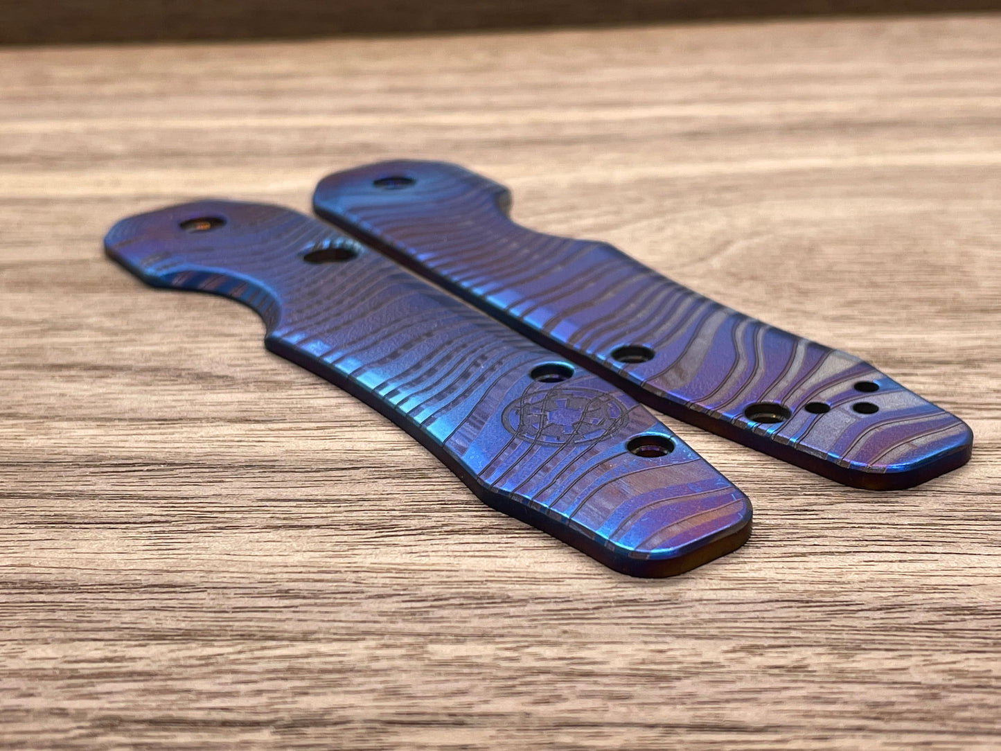 Flamed BESKAR Mandalorian Titanium Scales for Spyderco SMOCK