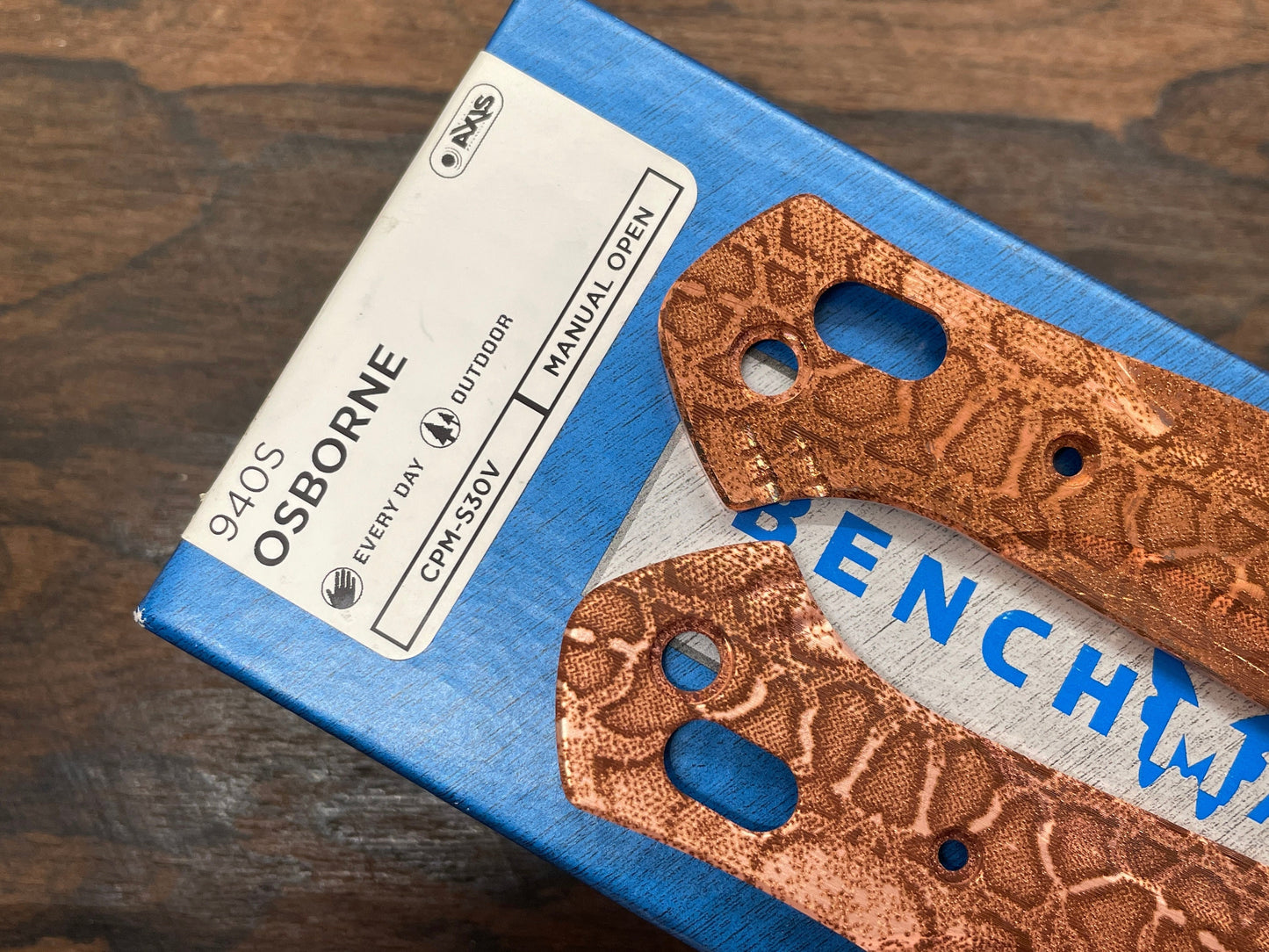 REPTILIAN engraved Copper Scales for Benchmade 940 Osborne