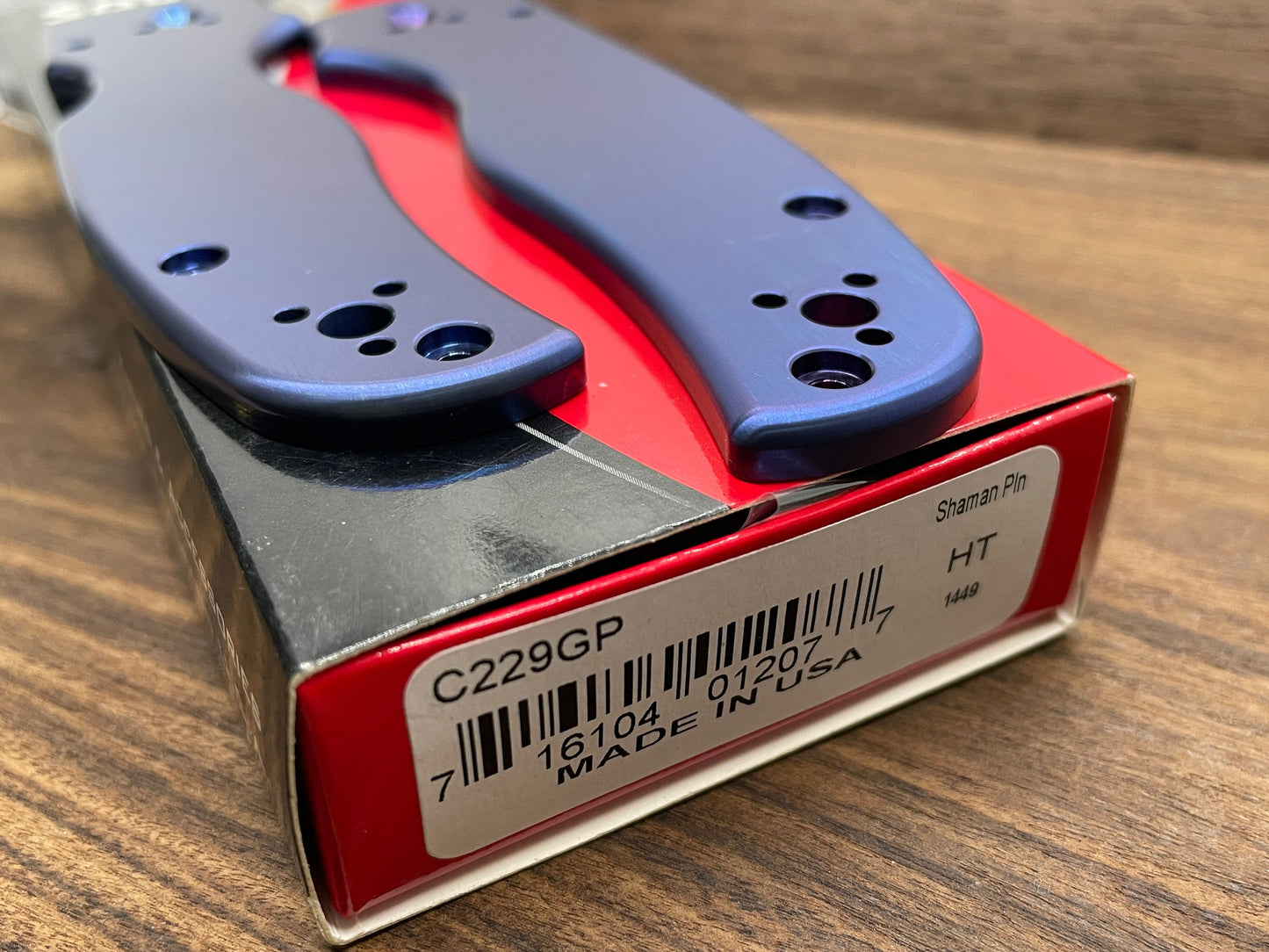 BLUE anodized Titanium Scales for SHAMAN Spyderco