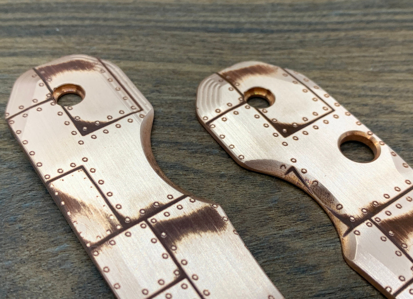 RIVETED AIRPLANE Copper Scales for Spyderco SMOCK