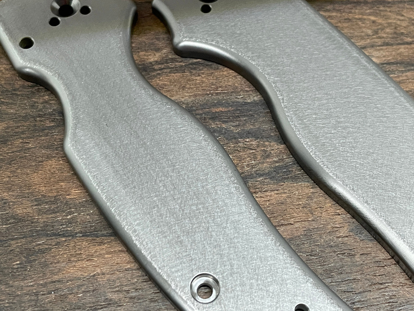 Deep BRUSHED Black Zirconium Scales for SHAMAN Spyderco