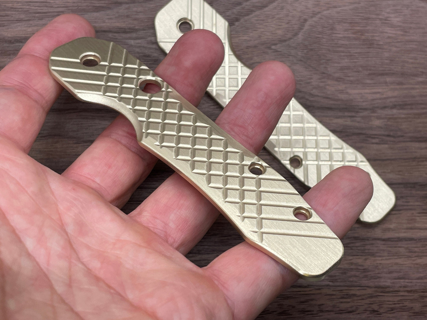 Brass FRAG milled Scales for Spyderco SMOCK