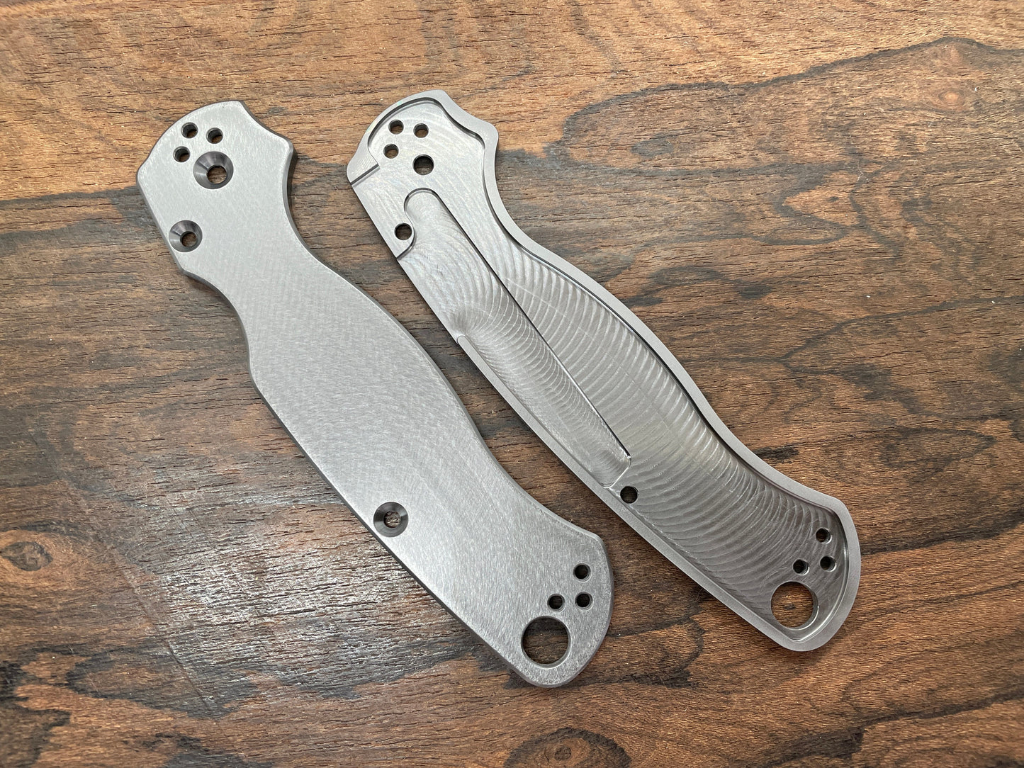 Deep Brushed black Zirconium scales for Spyderco Paramilitary 2 PM2