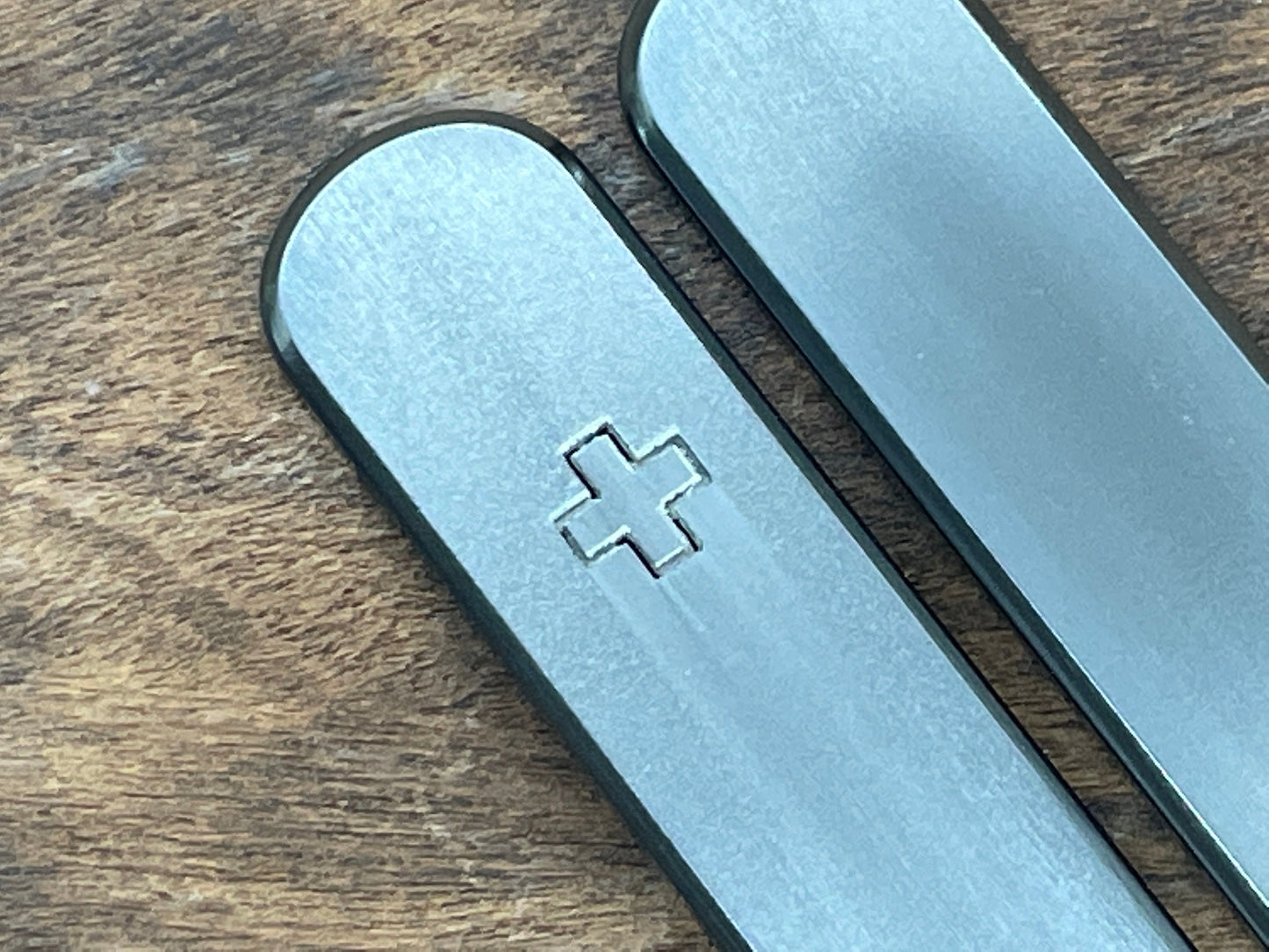 Logo + engraved 58mm Black Zirconium Scales for Swiss Army SAK