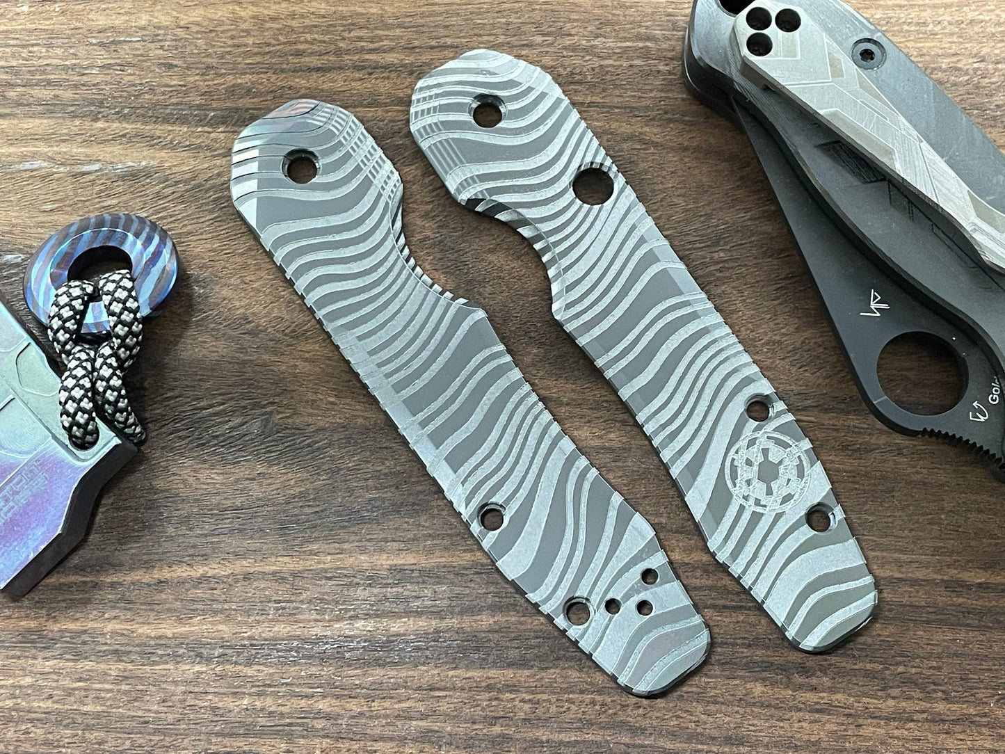 BESKAR MANDALORIAN Black Zirconium Scales for Spyderco SMOCK