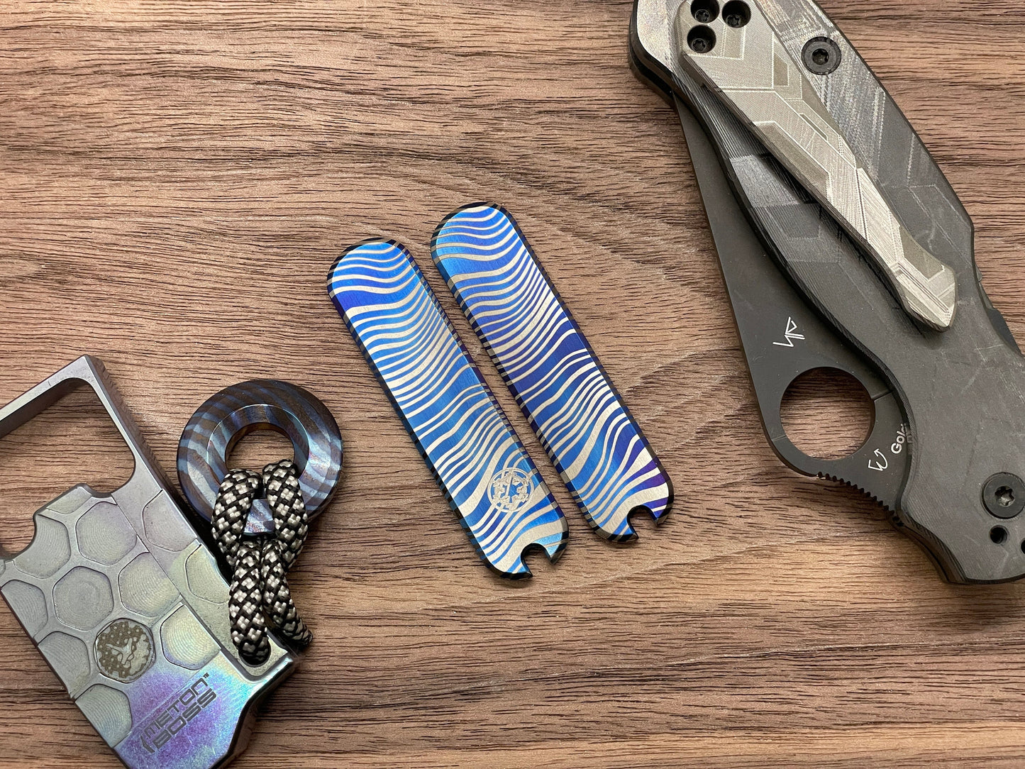 Flamed BESKAR Mandalorian 58mm Titanium Scales for Swiss Army SAK