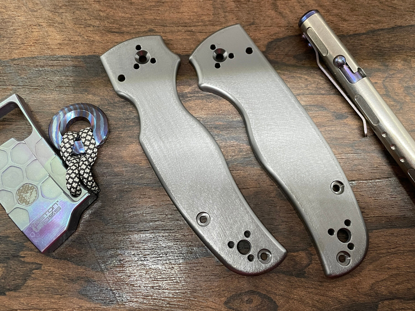 Deep BRUSHED Black Zirconium Scales for SHAMAN Spyderco