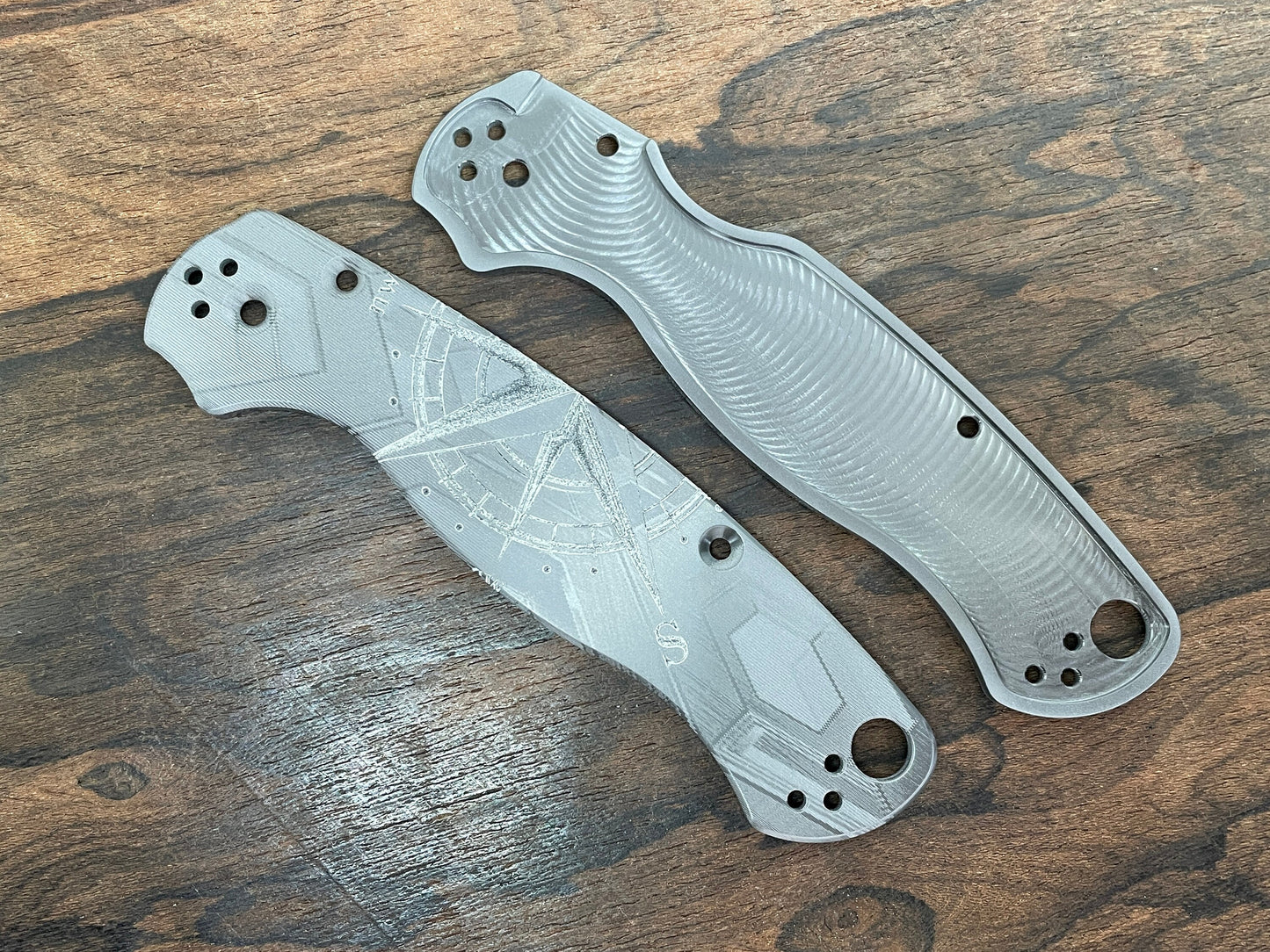 COMPASS Engraved black Zirconium scales for Spyderco Paramilitary 2 PM2