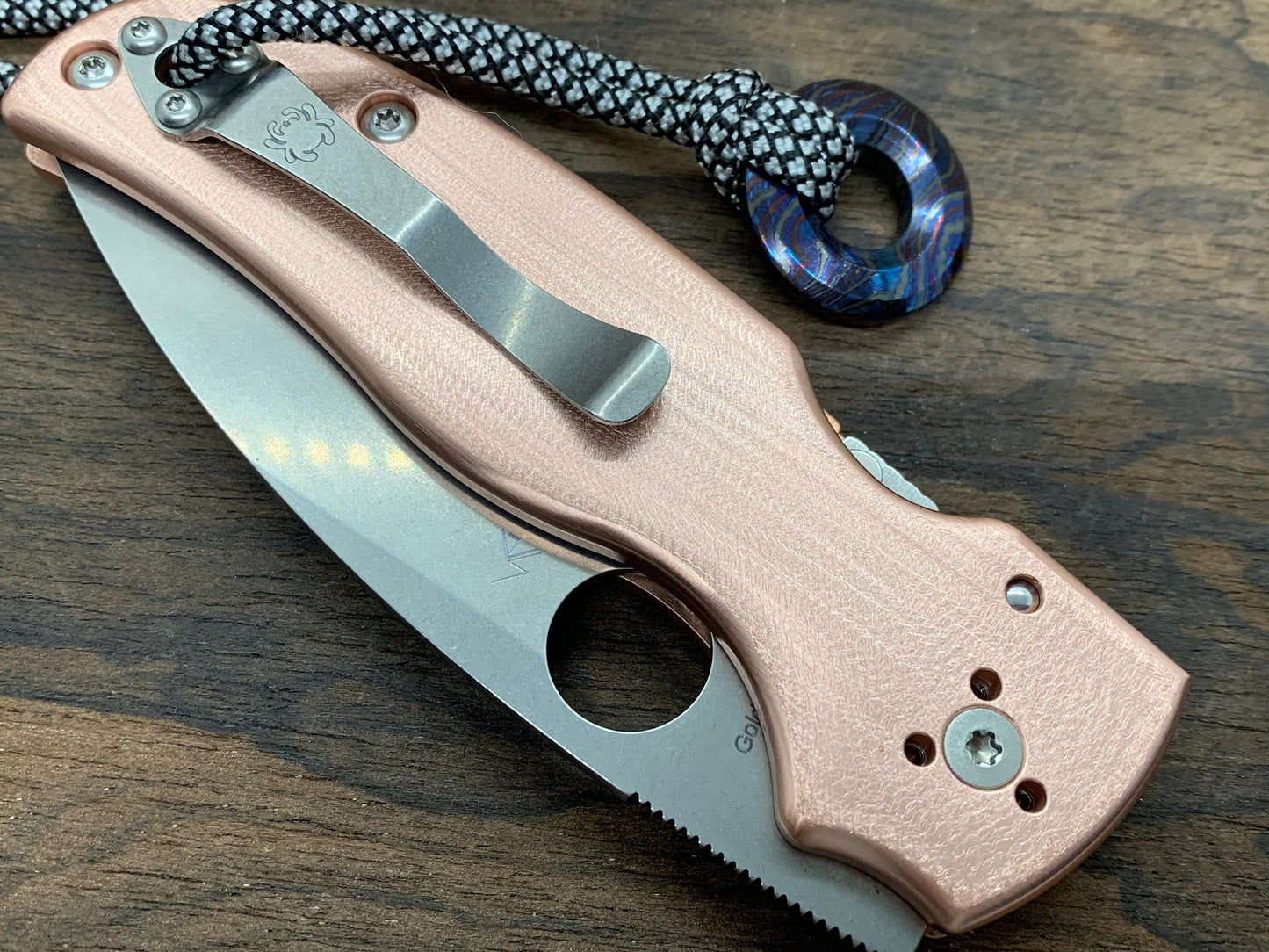Deep Brushed Copper Scales for SHAMAN Spyderco