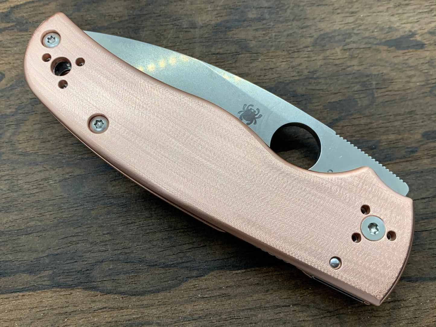 Deep Brushed Copper Scales for SHAMAN Spyderco