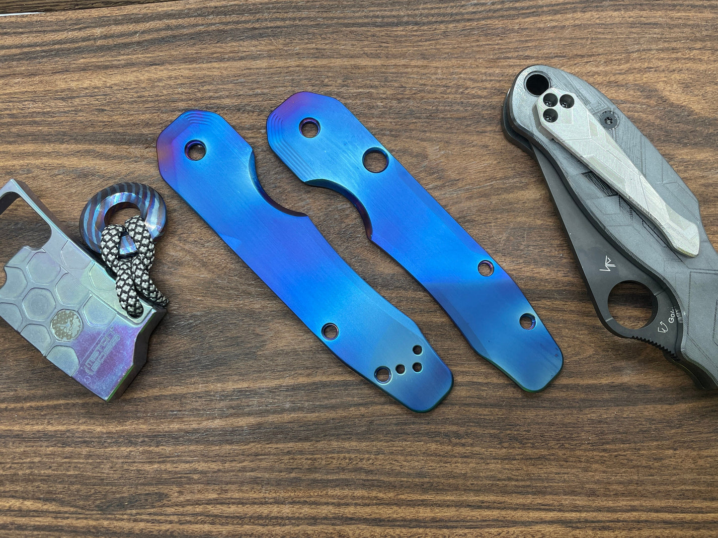 FLAMED Titanium Scales for Spyderco SMOCK