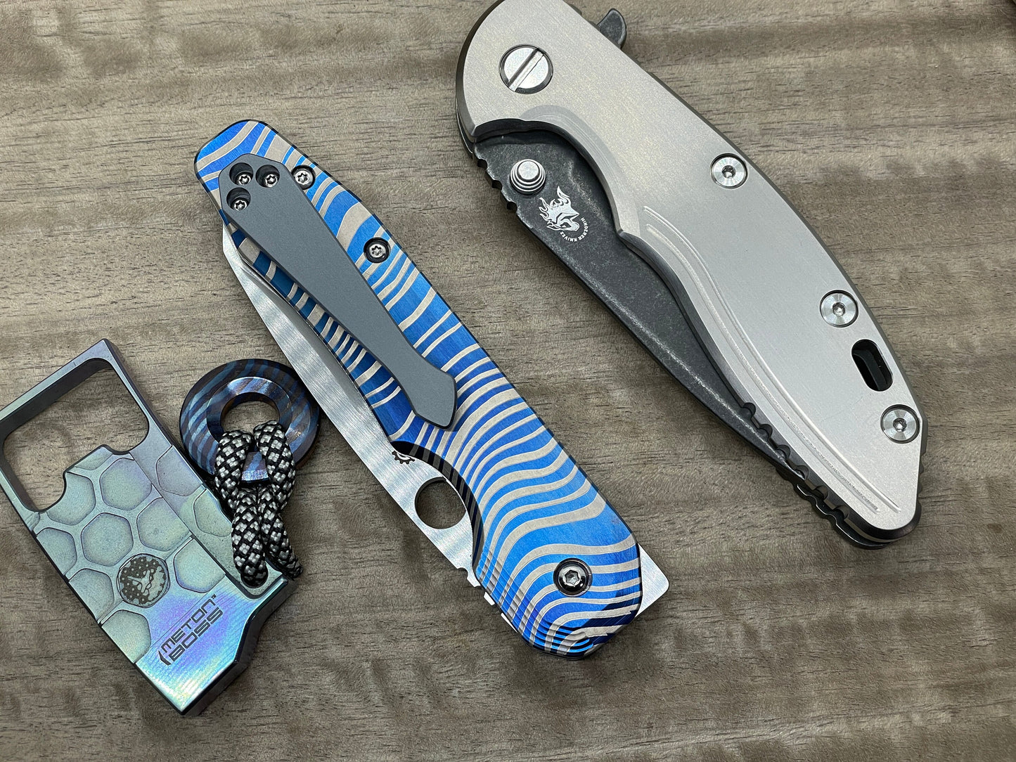 Flamed BESKAR Mandalorian Titanium Scales for Spyderco SMOCK