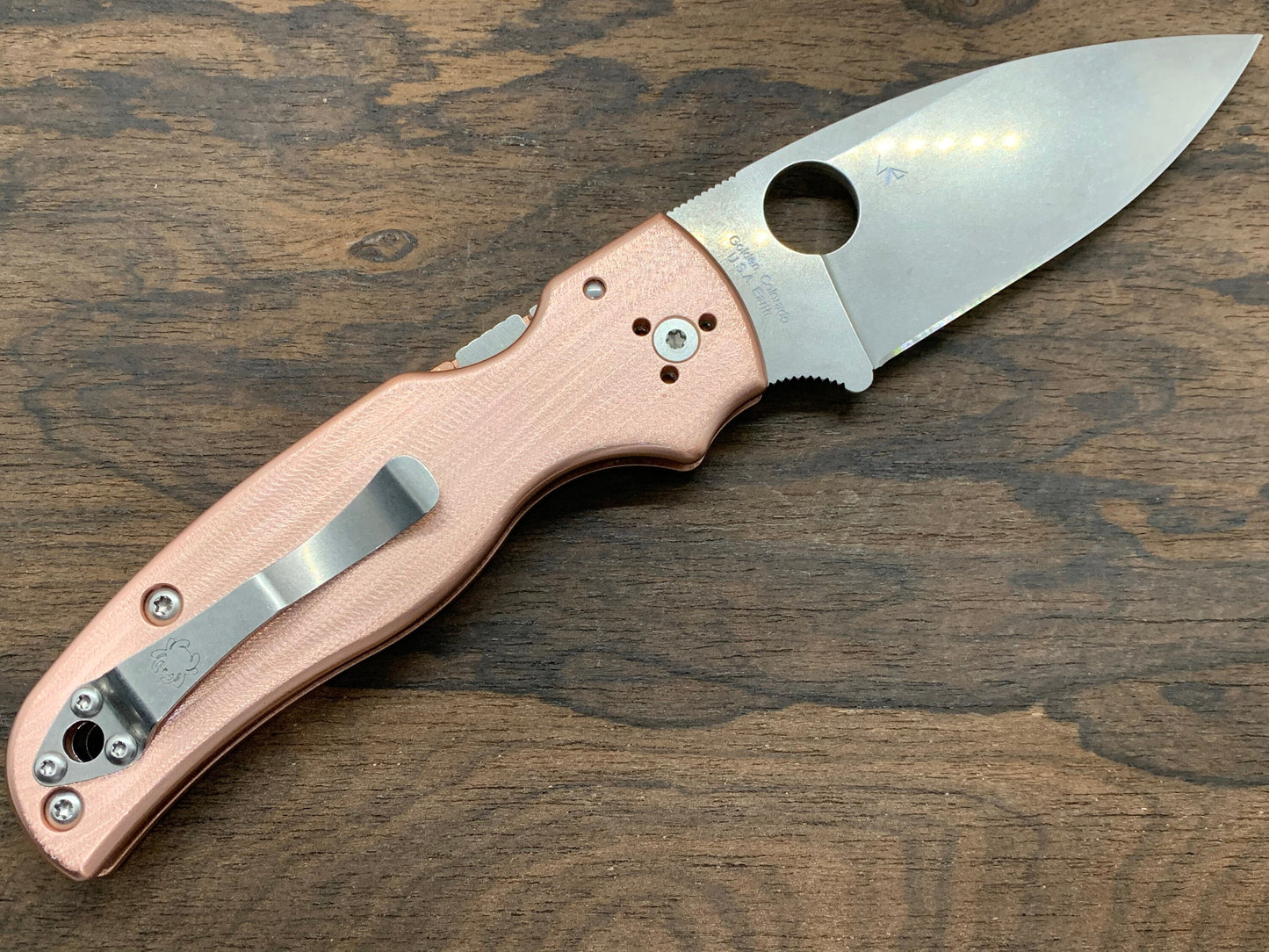 Deep Brushed Copper Scales for SHAMAN Spyderco