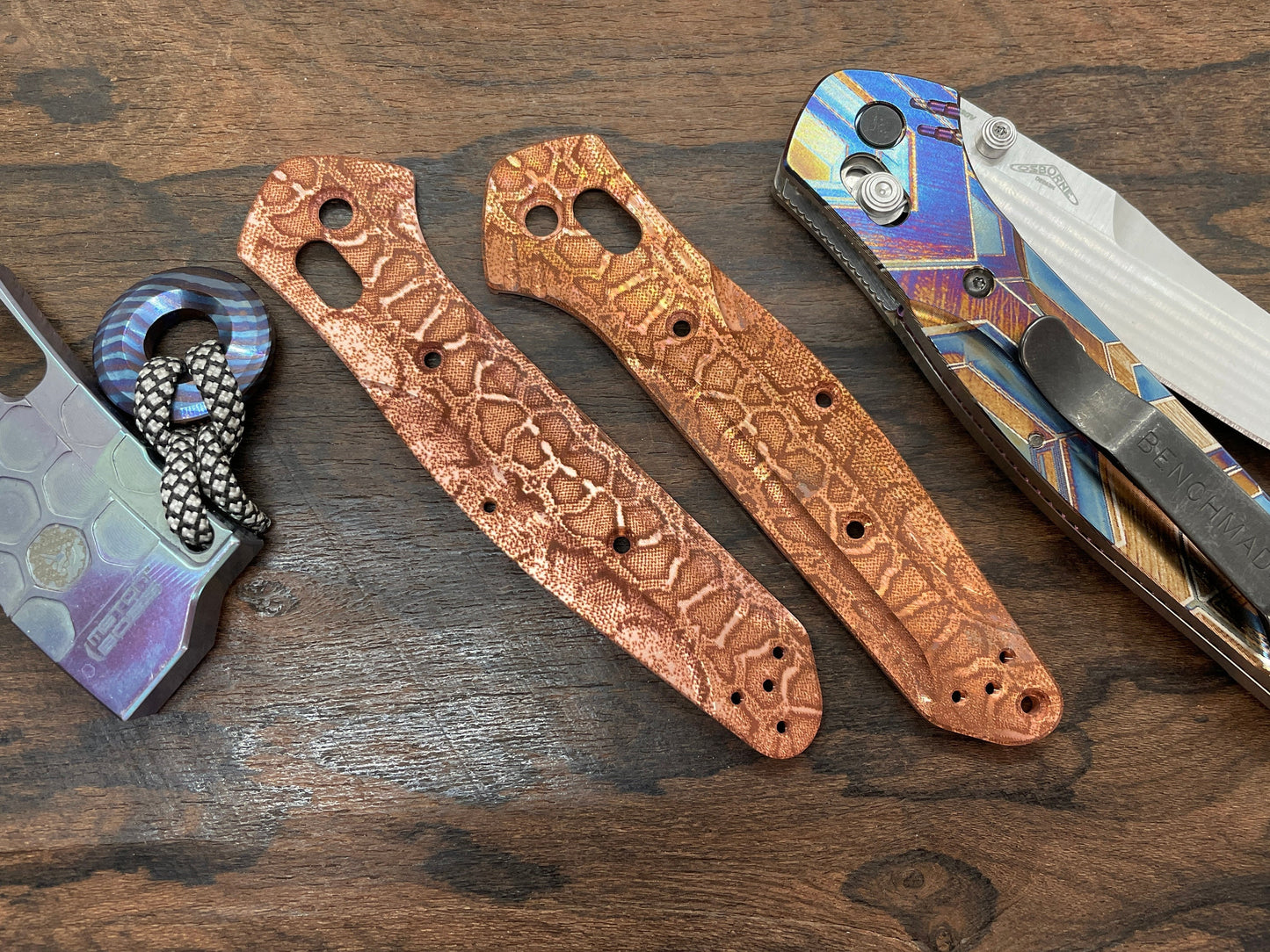 REPTILIAN engraved Copper Scales for Benchmade 940 Osborne