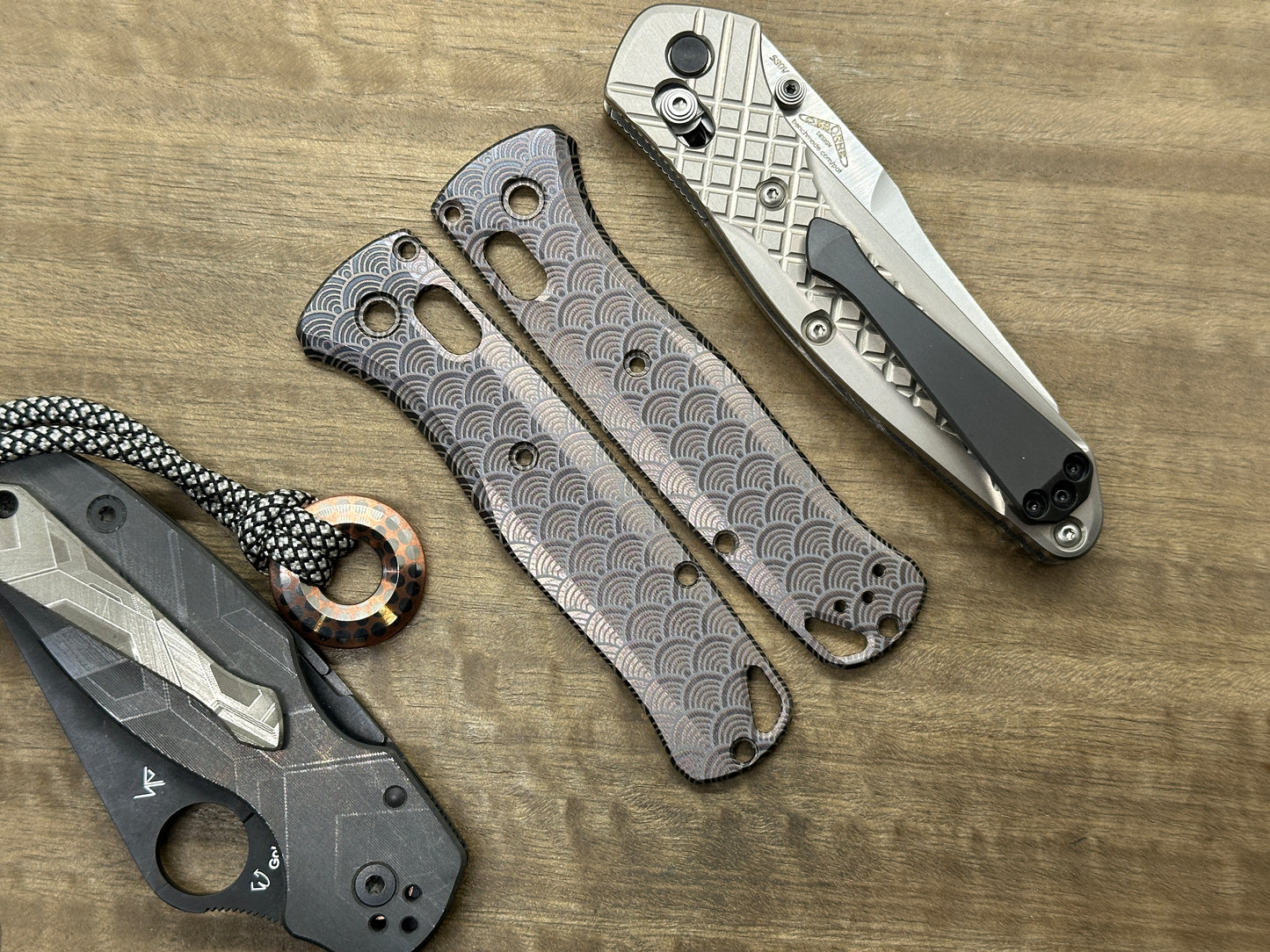 Black SEIGAIHA Titanium Scales for Benchmade Bugout 535