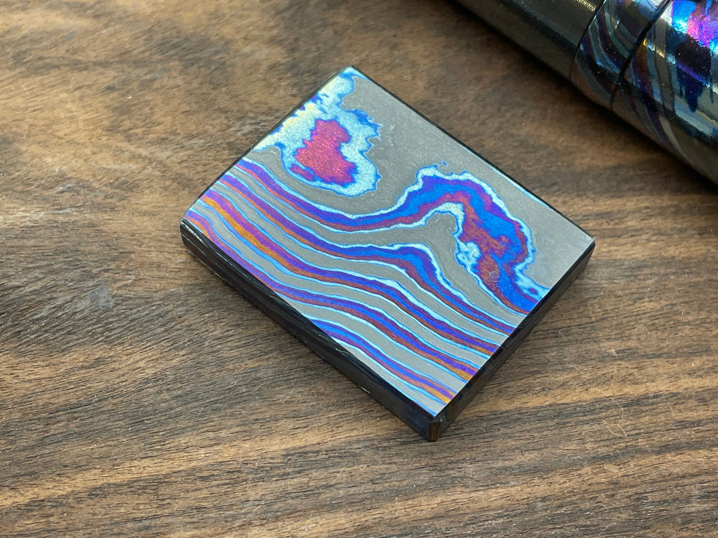 Handmade ZircuTi Black Timascus BILLET Worry Coin Custom