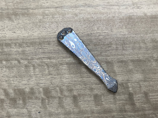 RAINDROP Timascus pattern Heat ano engraved SPIDY Titanium CLIP for Benchmade
