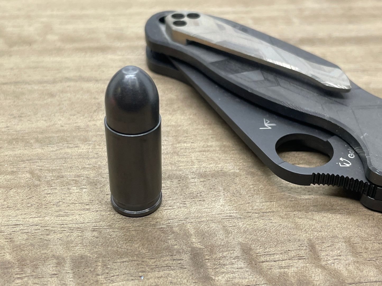 Black Zirconium HAPTIC-BULLET Haptic Slider fidget Fridge magnet