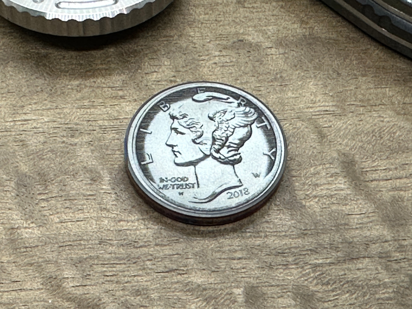 Liberty v1 Flamed Stainless Steel Coin for Billetspin GAMBIT