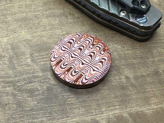 3 Sizes Dark RIPPLE engraved Copper Worry Coin