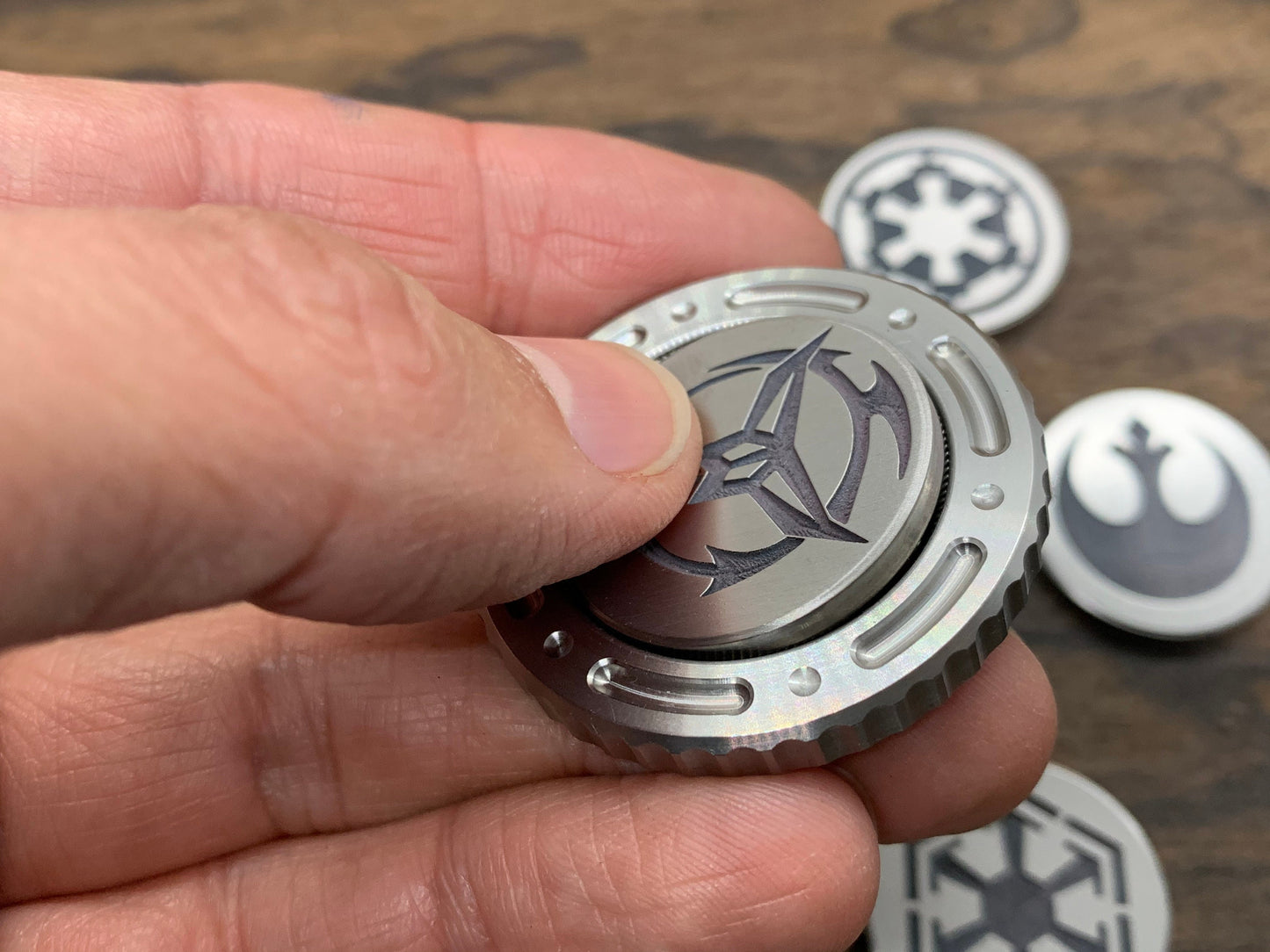 Deep engraved STAR WARS Symbols Titanium Coin for Billetspin Gambit