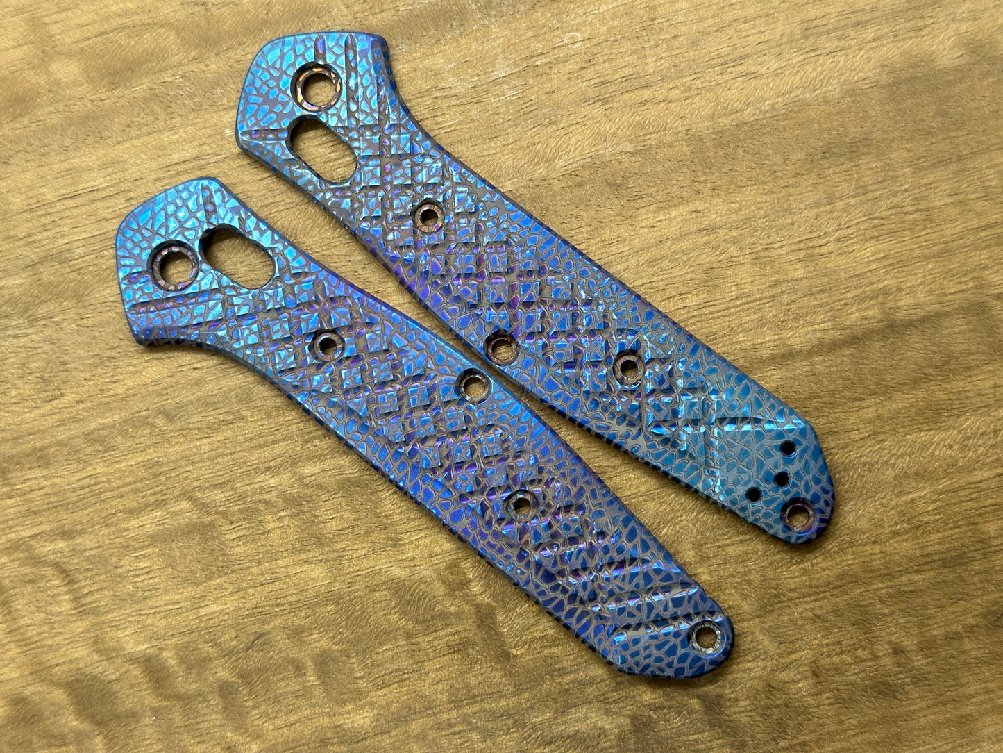 NEBULA Flamed FRAG Cnc milled Titanium Scales for Benchmade 940 Osborne