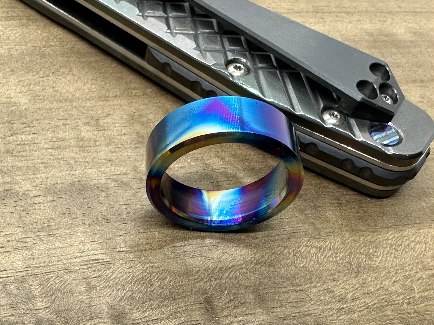 ESSENTIAL Oil Slick TITANIUM Ring US Size: 8 -13