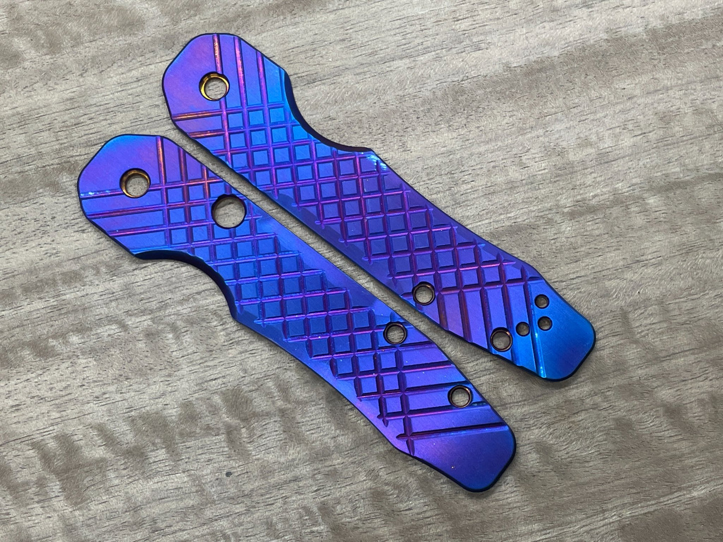 Flamed FRAG milled Titanium Scales for Spyderco SMOCK