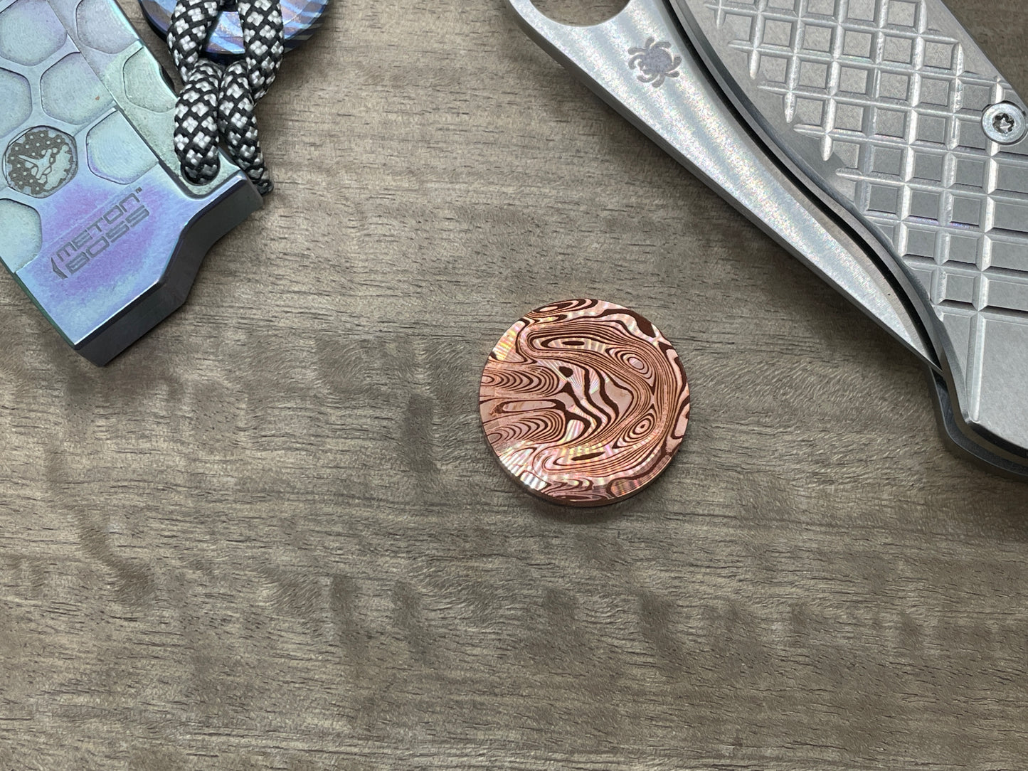 3 Sizes Dama FISH engraved Copper Worry Coin