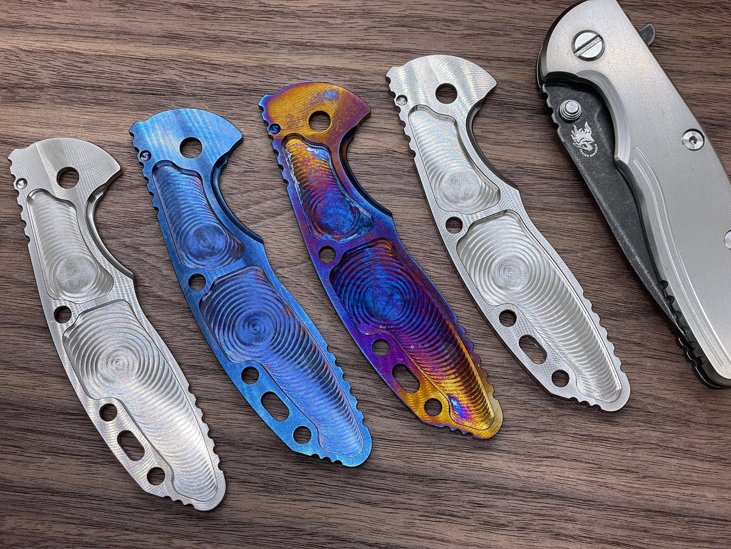 Blue Anodized FRAG Cnc milled Titanium scale for XM-18 3.5 HINDERER