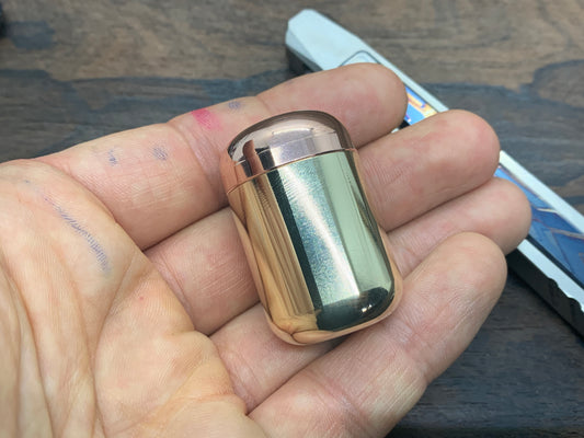 Brass Copper Pill Box Pocket Pill Case Stash box Meton-Vault