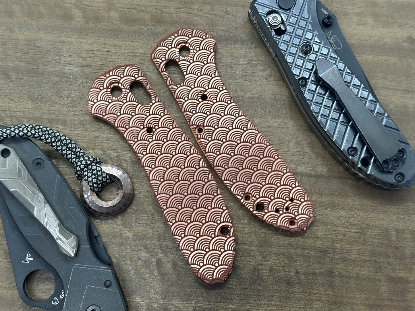 SEIGAIHA COPPER Scales for Benchmade GRIPTILIAN 551 & 550