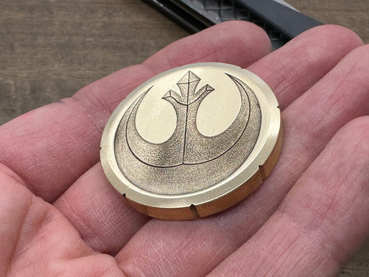 REBEL ALLIANCE Star Wars Deep engraved Brass Spinning Worry Coin Spinning Top