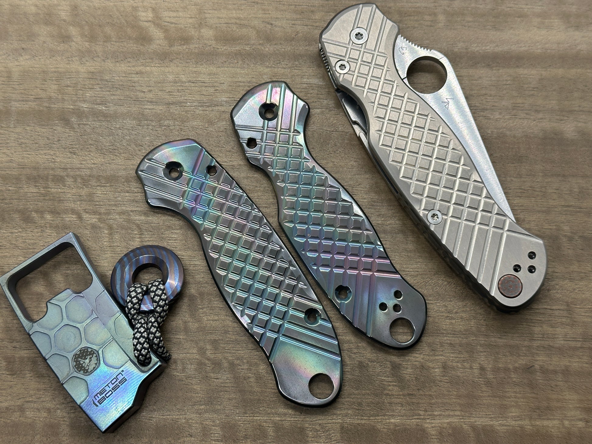 Oil Slick Zirconium Scales for Spyderco SMOCK – Metonboss