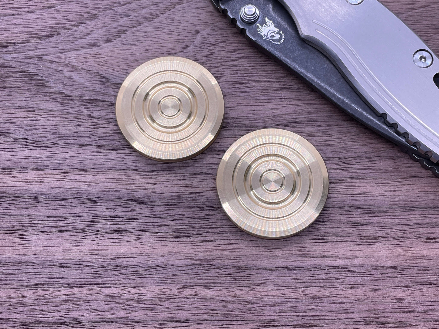 Brass Grooved CLICKY HAPTIC Coins idea Fidget