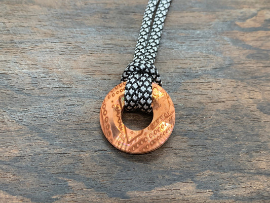 RIVETED Airplane engraved Copper lanyard bead Paracord bead Dog tag