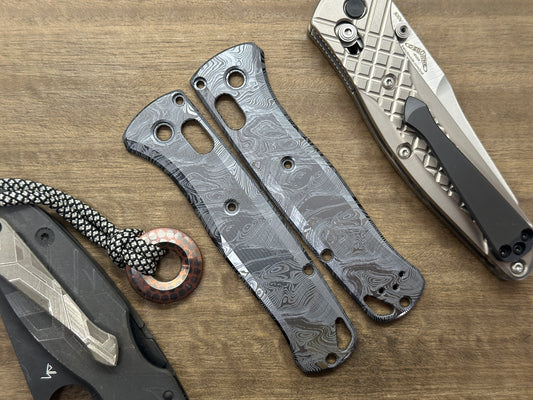 Black Dama TWIST pattern engraved Titanium Scales for Benchmade Bugout 535